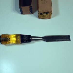 Stanley No.60 Wood Chisel 3/4" USA Made Yellow Handle w/ Box Vintage